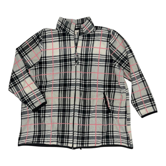 Jacket Fleece By Woman Within In Grey & Pink, Size:4X