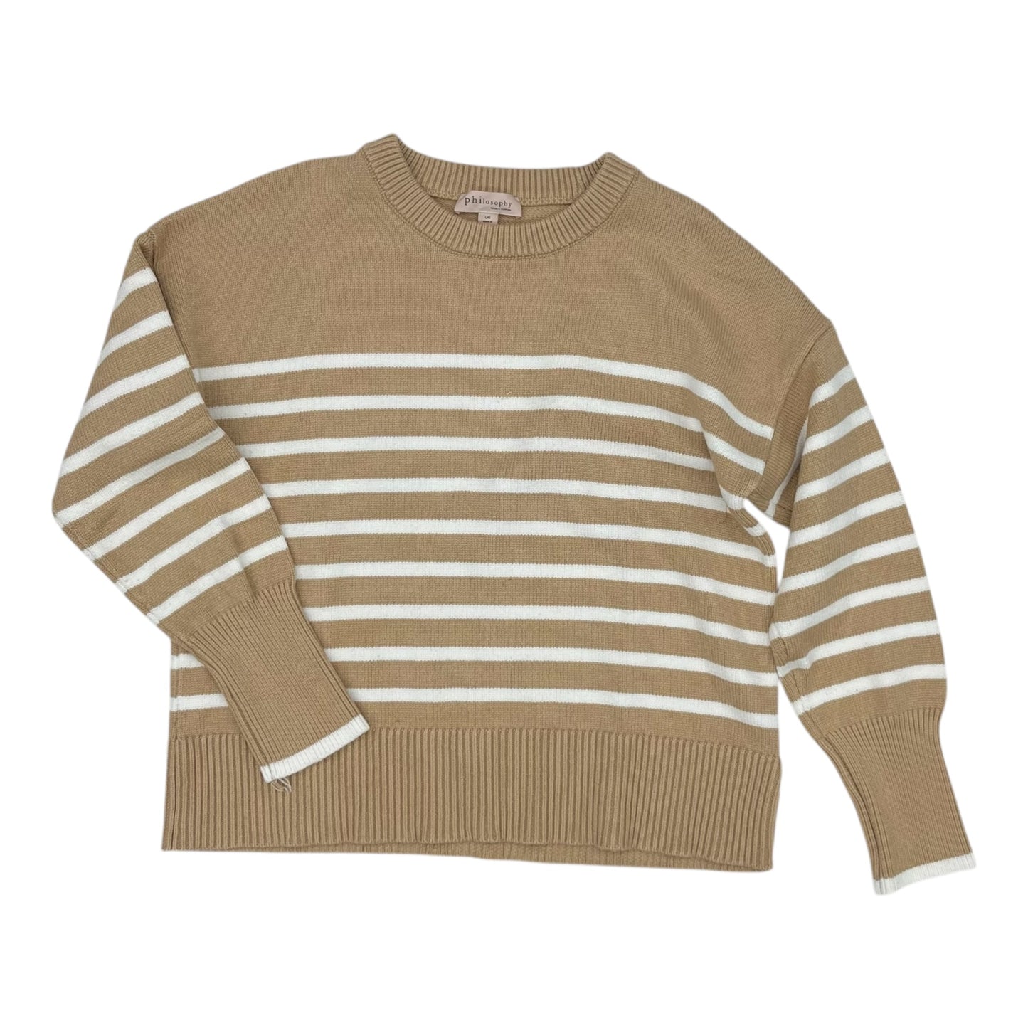 Sweater By Philosophy In Brown & Cream, Size:L