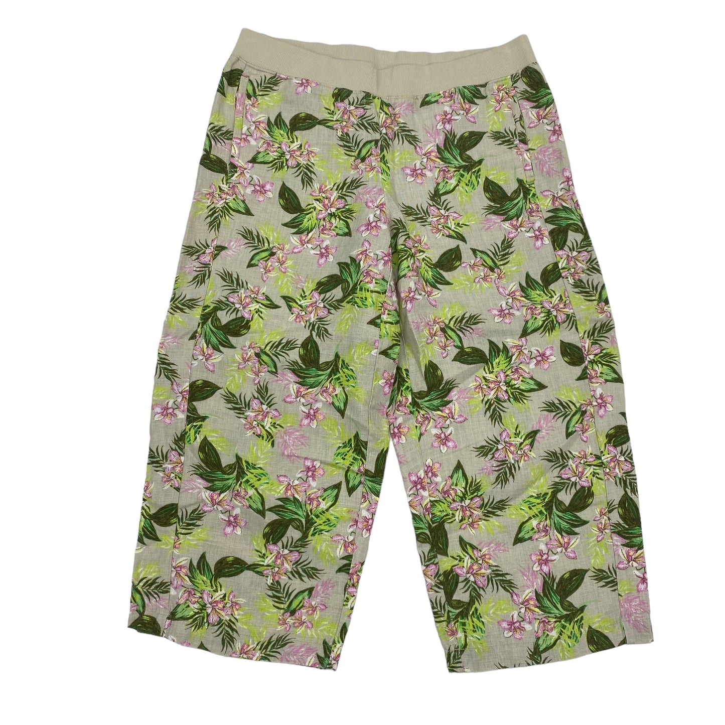 FLORAL PRINT PANTS LINEN by J. JILL Size:PETITE  M