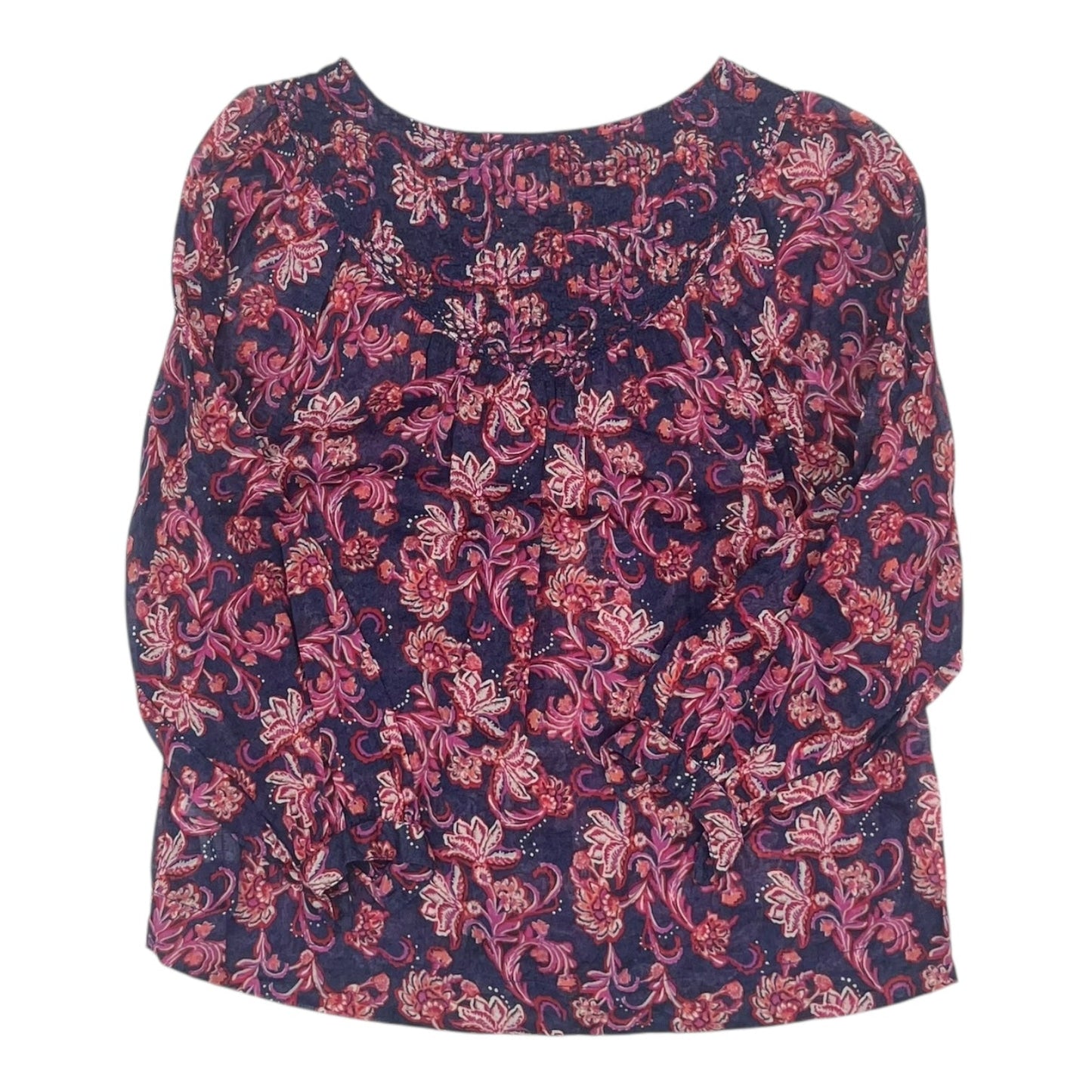 Blouse Ls By Beachlunchlounge In Blue & Red, Size:S