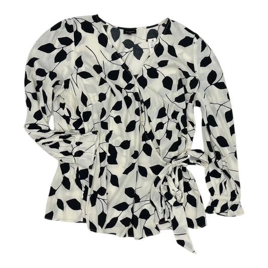 Blouse Ls By Talbots In Black & Cream, Size:1X