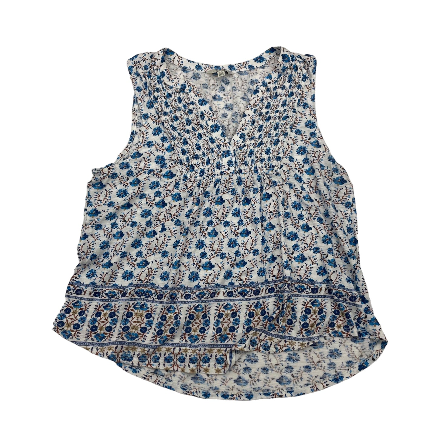 BLUE & WHITE LUCKY BRAND TOP SLEEVELESS, Size L