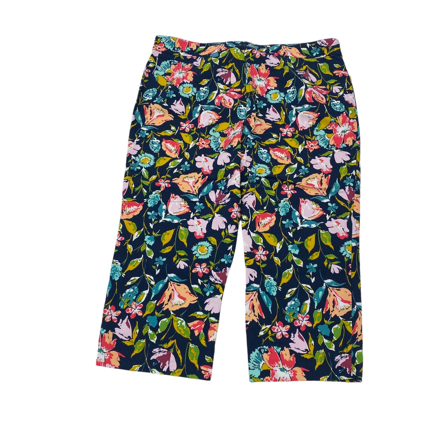 FLORAL PRINT PANTS CROPPED by TIME AND TRU Size:XL