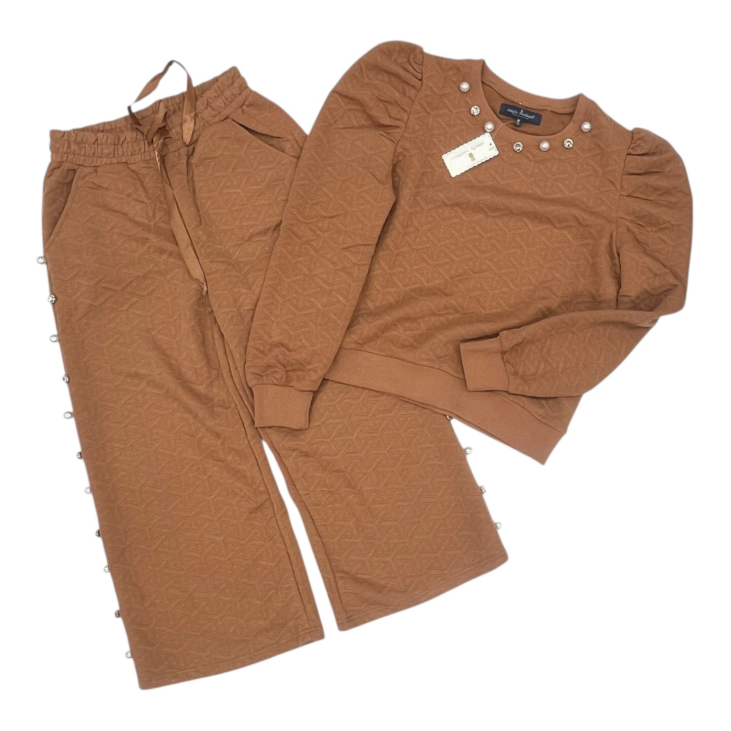 Pants Set 2Pc By Simply Southern In Brown, Size:M