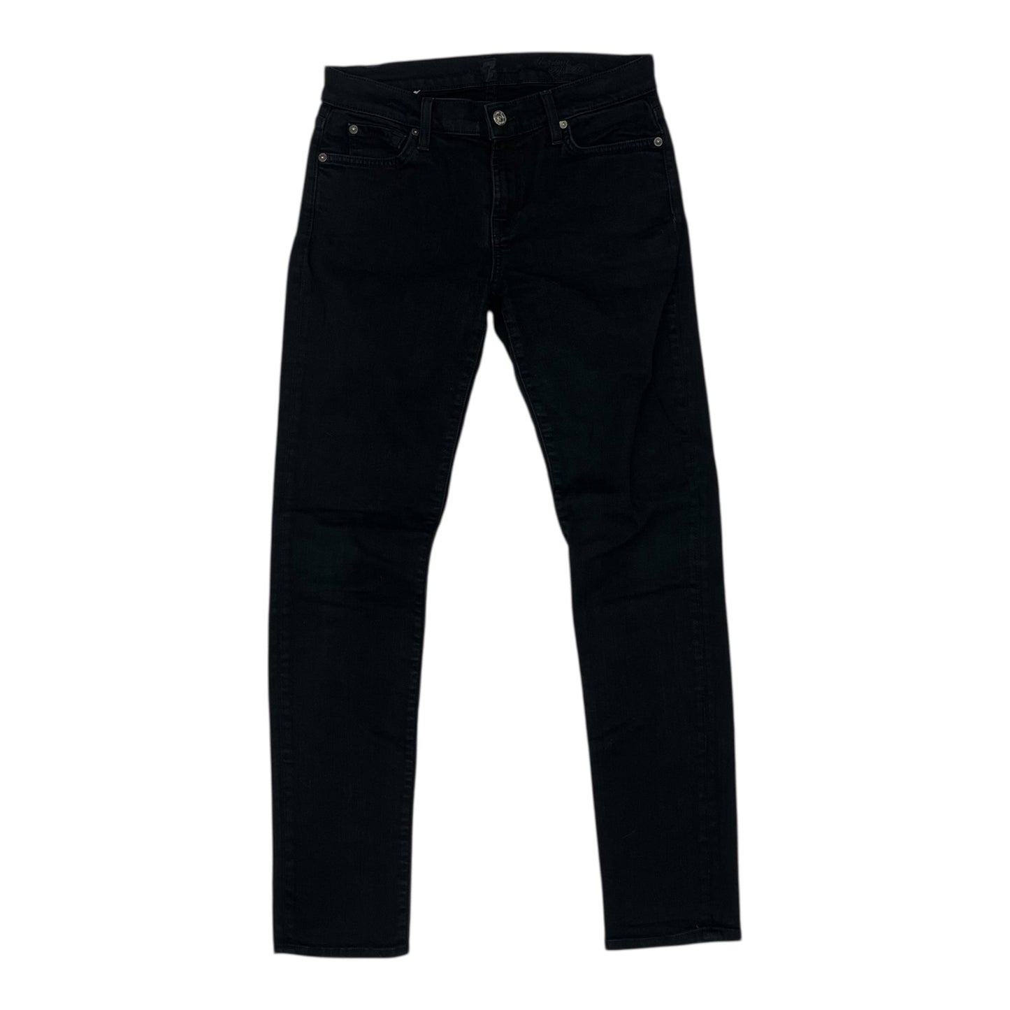 Jeans Skinny By 7 For All Mankind In Black Denim, Size:6