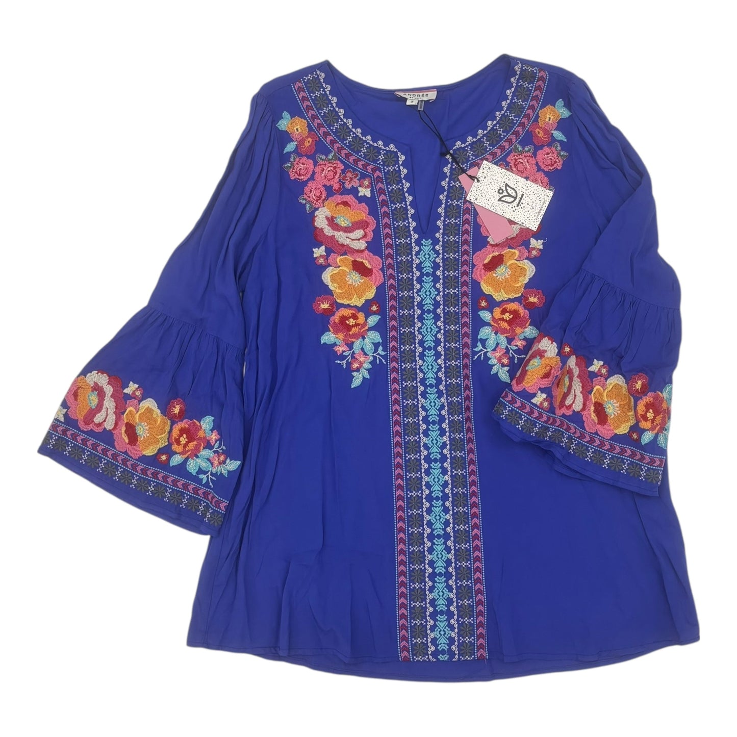 BLOUSE 3/4 SLEEVE by ANDREE BY UNIT In BLUE, Size: S