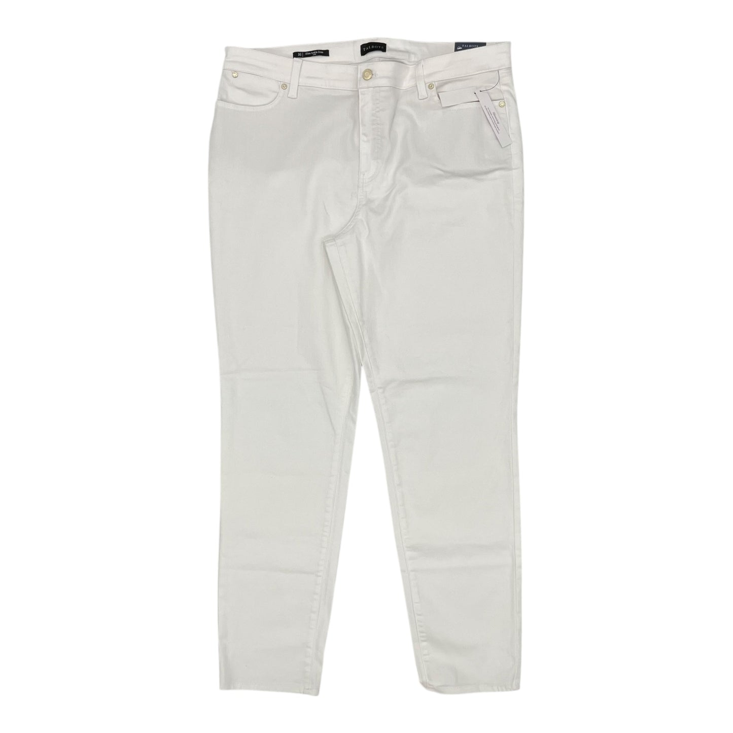 Jeans Skinny By Talbots In White Denim, Size:16