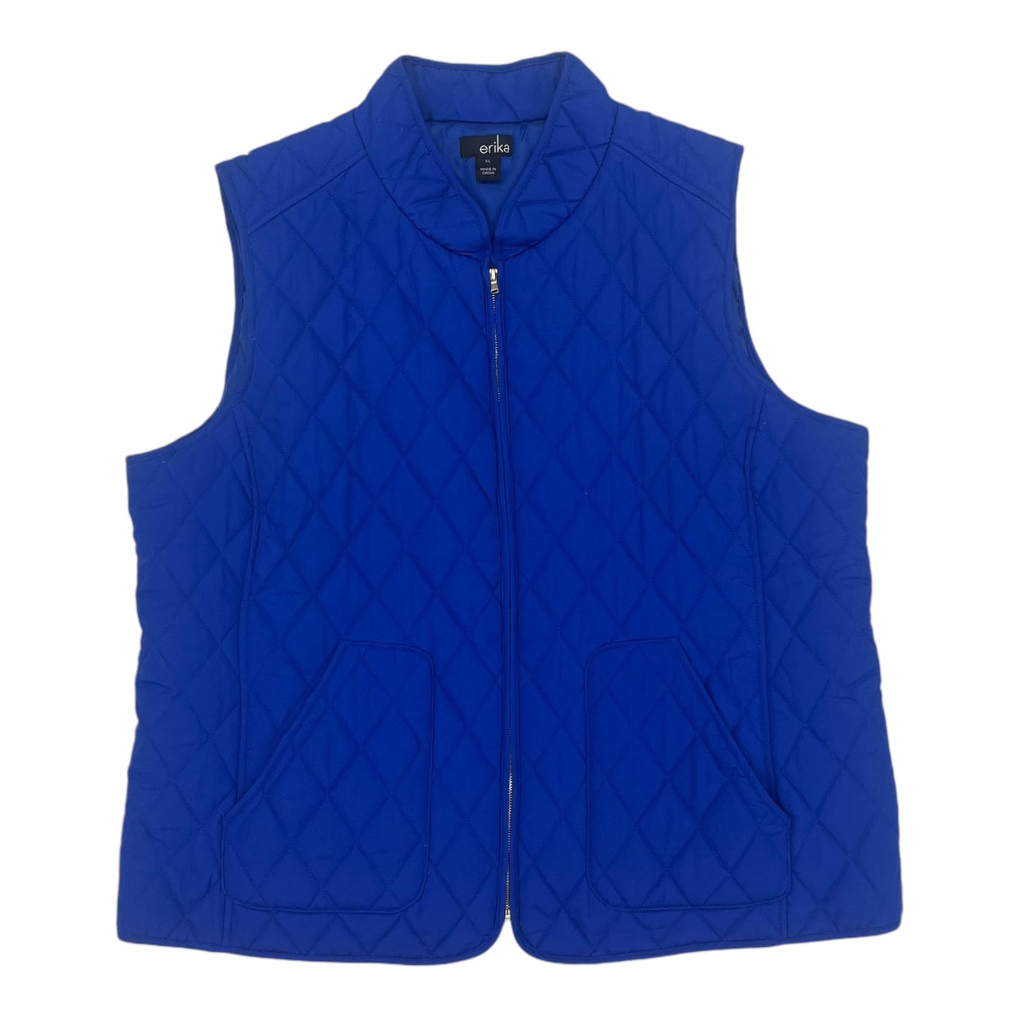 Vest Puffer & Quilted By Erika And Co In Blue, Size:Xl