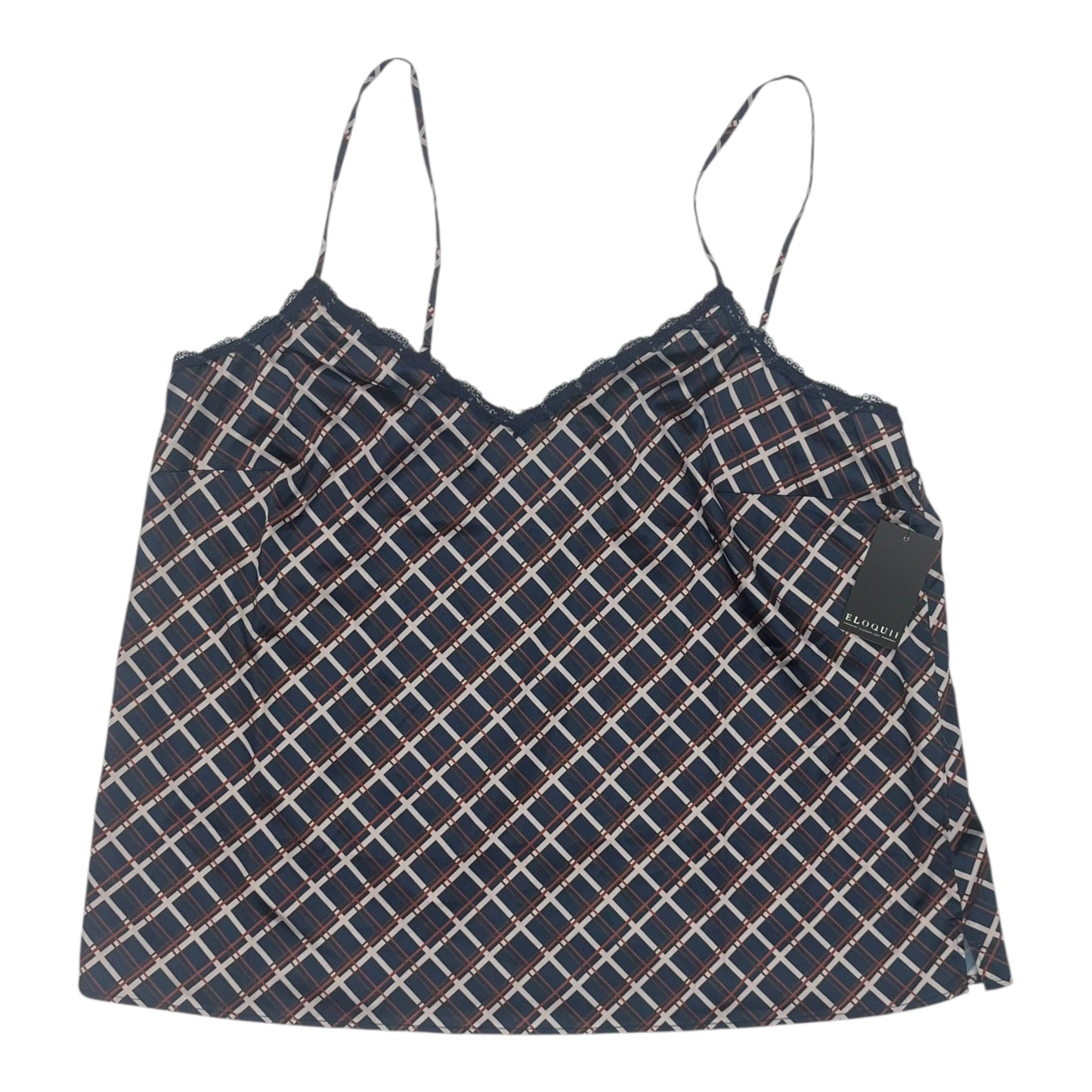 Blouse Sleeveless By Eloquii In Blue, Size:Xl