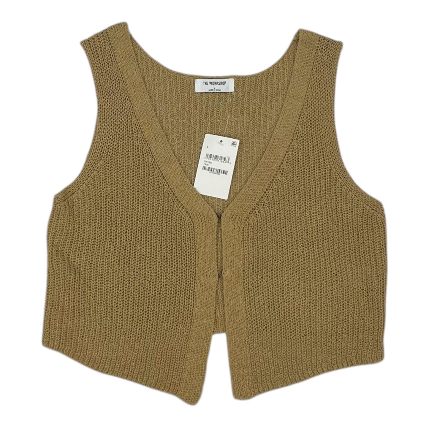 Vest Sweater By Workshop In Brown, Size:L