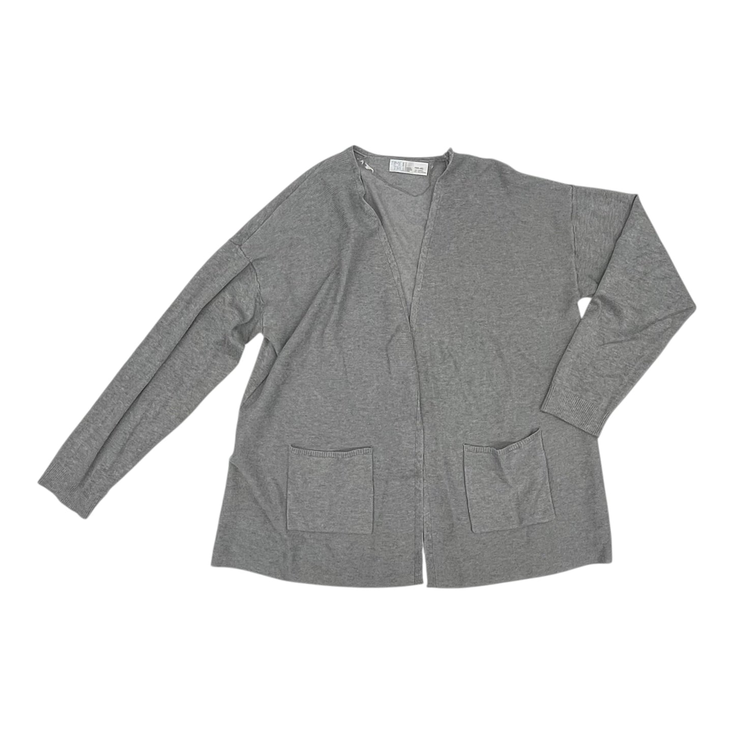 Sweater Cardigan By Time And Tru In Grey, Size:3X
