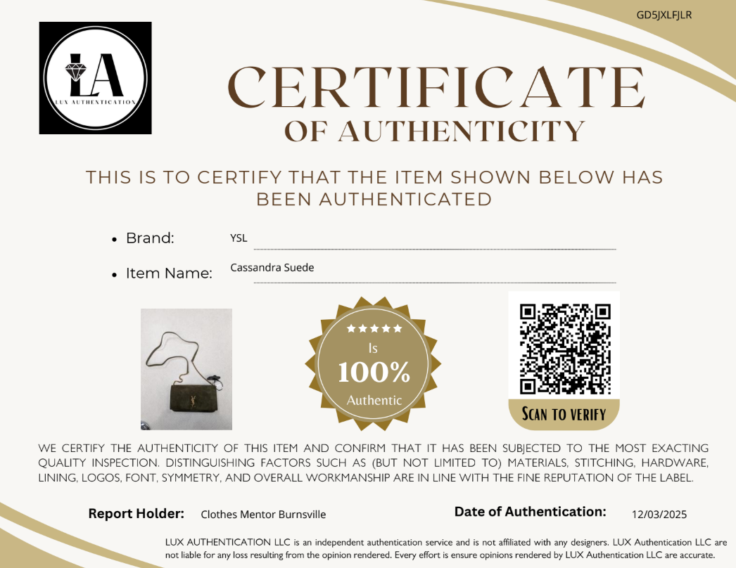 Handbag Luxury Designer By Yves Saint Laurent In Green, Size:Small