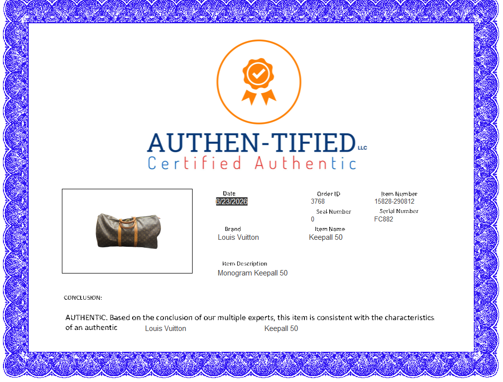 Duffle And Weekender Luxury Designer By Louis Vuitton, Size: Large Keepall 50
