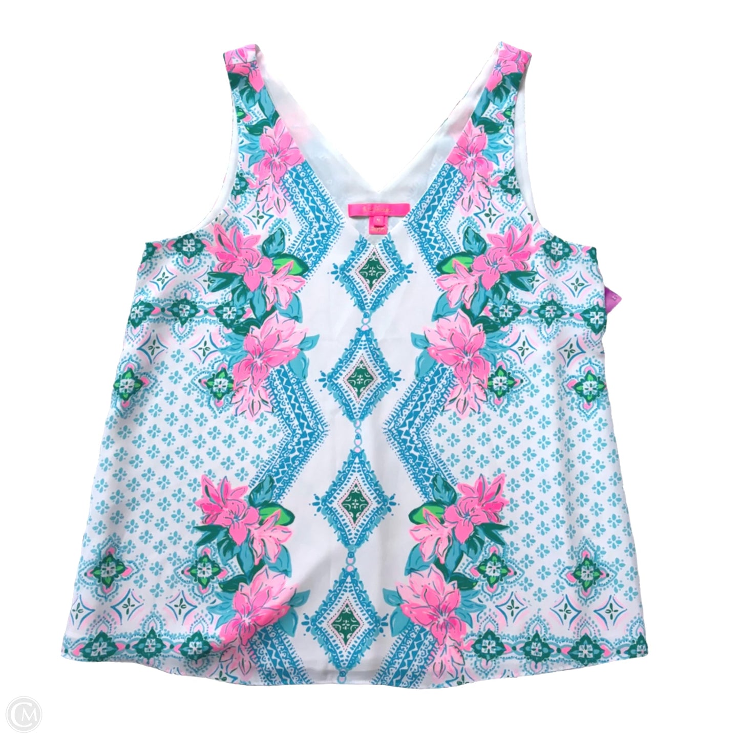 Top Sleeveless Designer By Lilly Pulitzer In Blue & White, Size: M