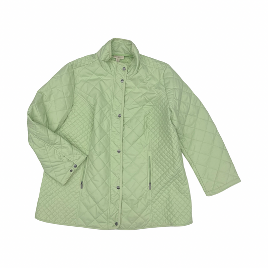 Jacket Puffer & Quilted By Appleseeds In Green, Size:2X