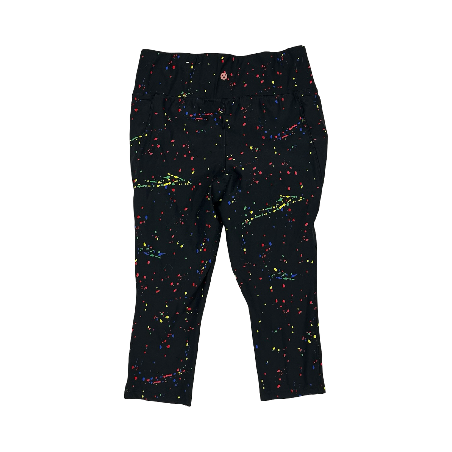 Athletic Leggings Capris By Livi Active In Black & Yellow, Size:Xl