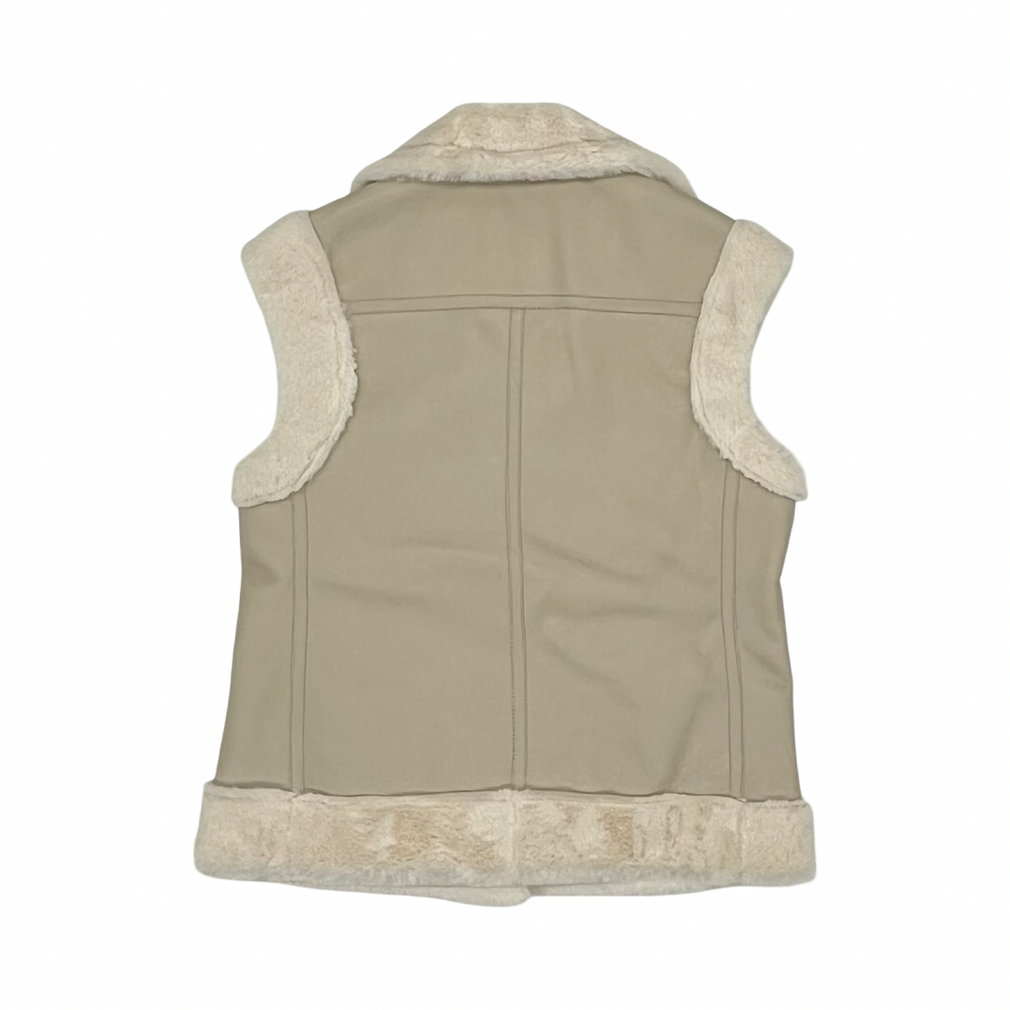Vest Faux Fur & Sherpa By Clothes Mentor In Tan, Size:S