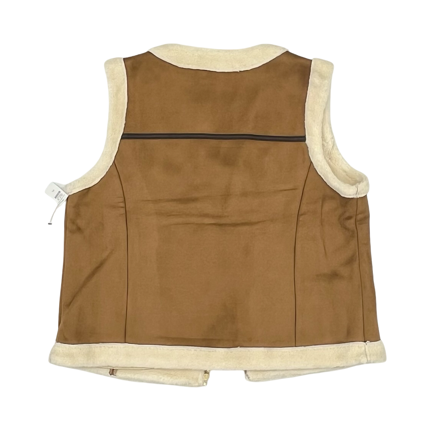 Vest Faux Fur & Sherpa By Talbots In Brown, Size:Xl