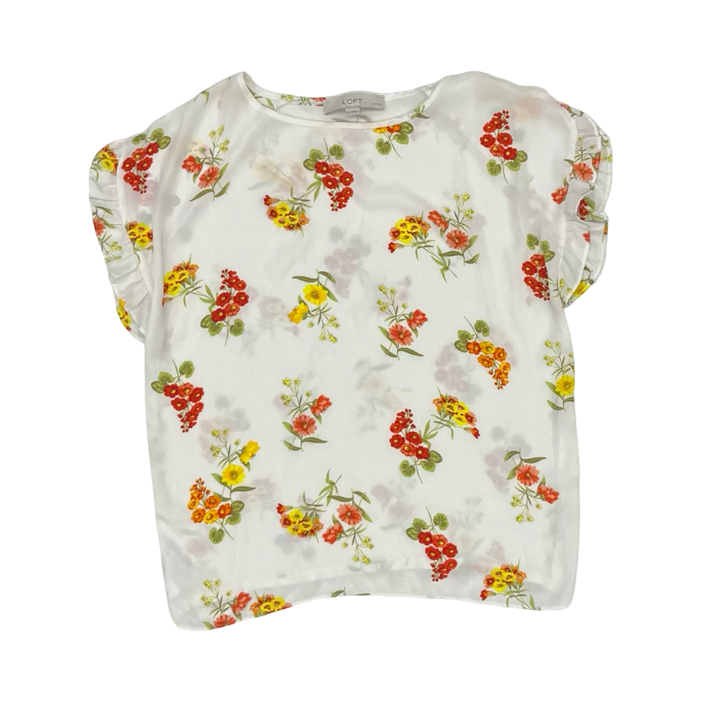Blouse Ss By Loft In Floral Print, Size:Sp