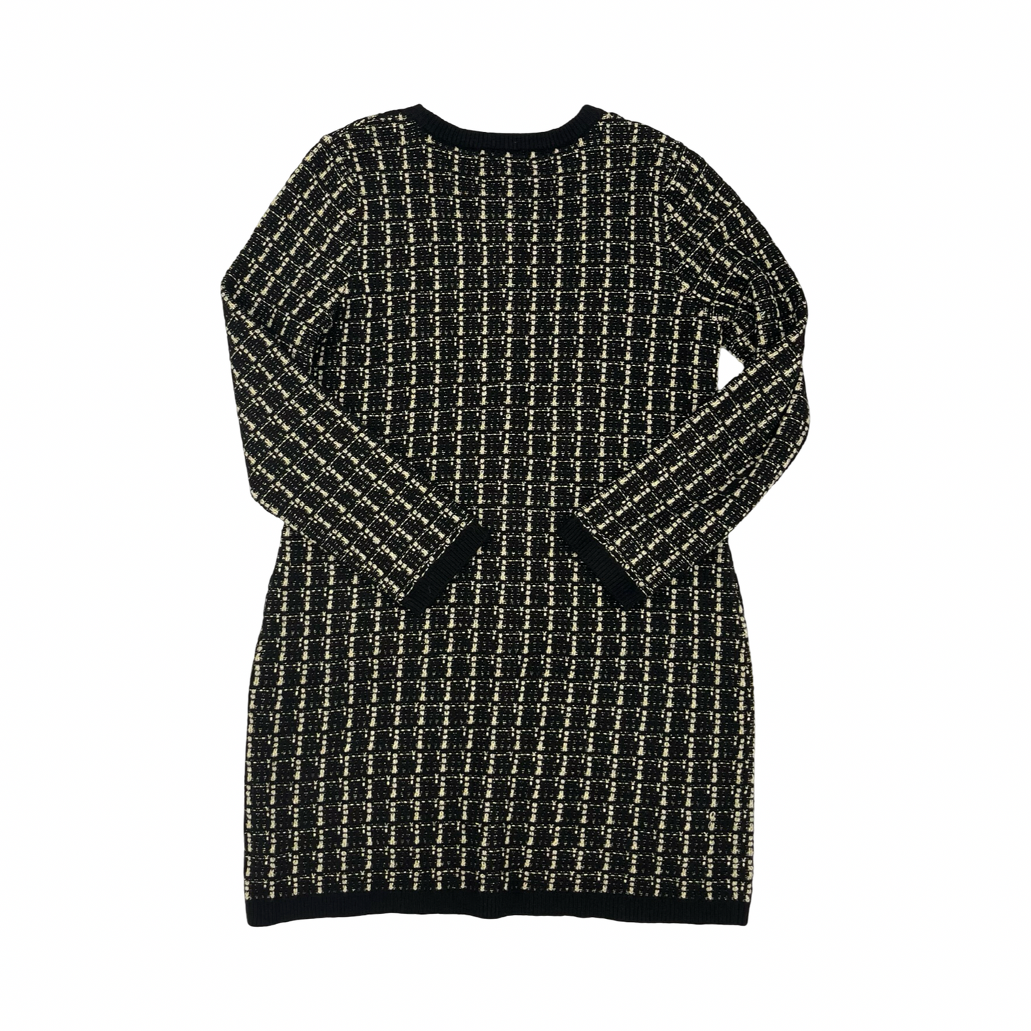 Dress Sweater By Tahari In Black & Cream, Size:Xl