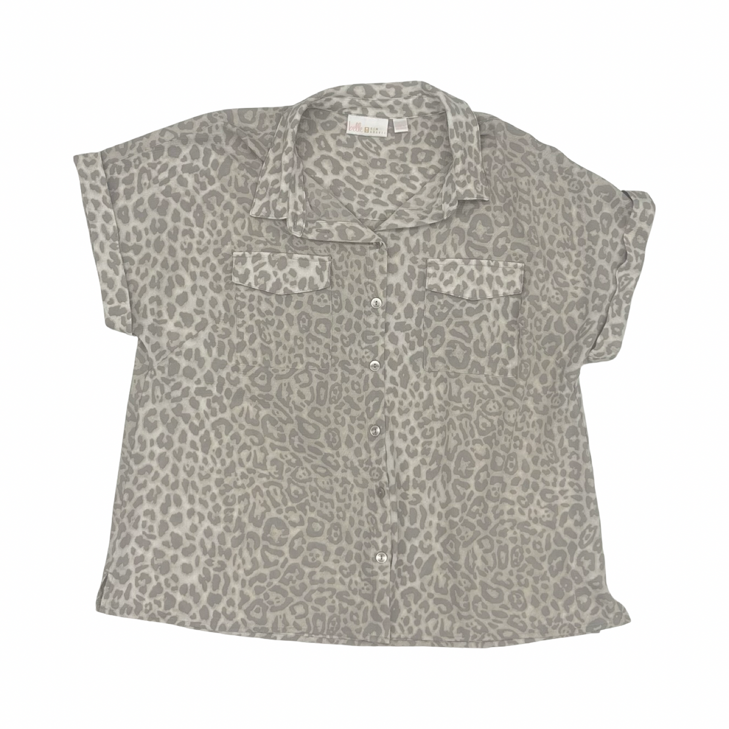 Blouse Ss By Belle By Kim Gravel In Animal Print, Size:L