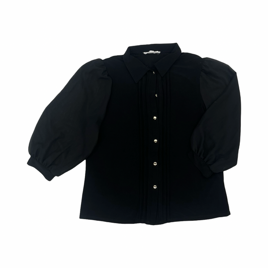 Blouse Ls By Perseption Concept In Black, Size:M