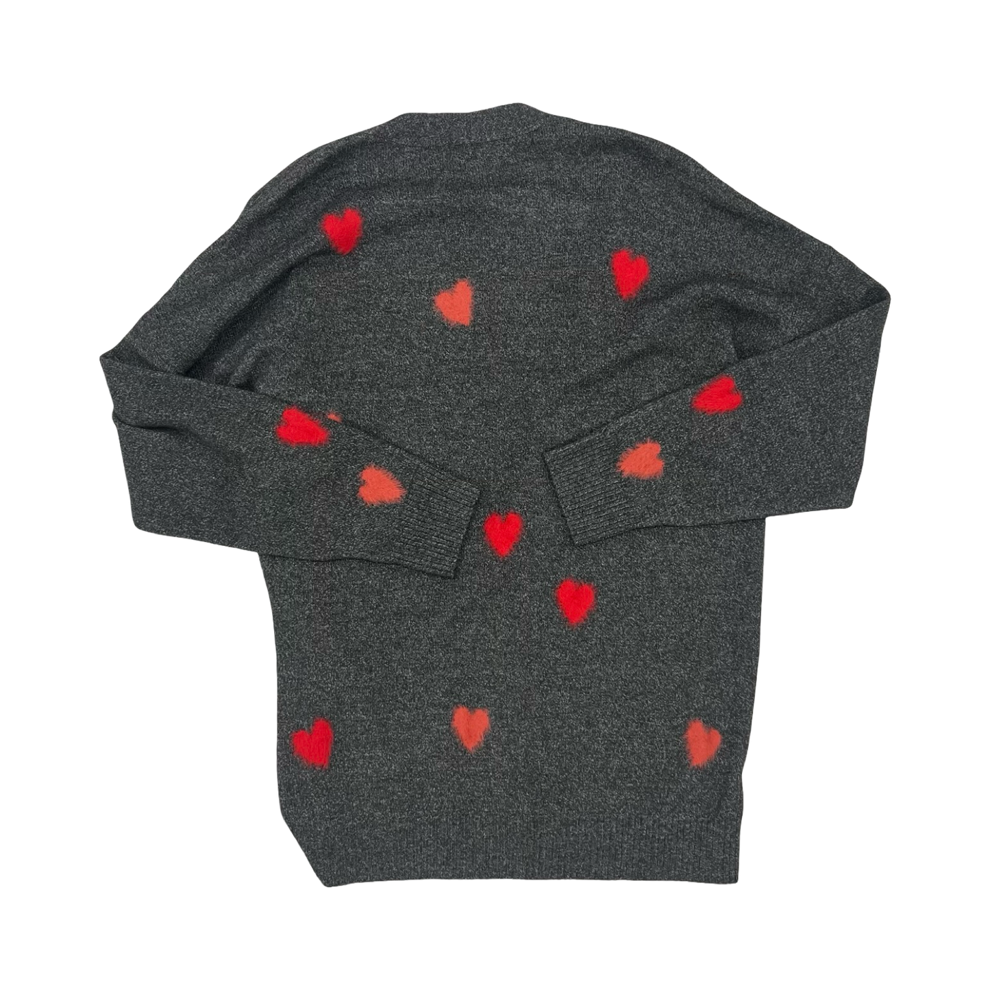 Sweater Cardigan By Celebrate Together In Grey & Red, Size:Xxl