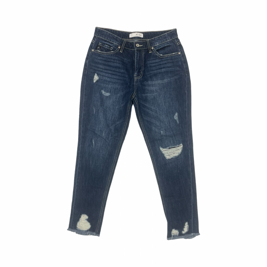 Jeans Straight By Kancan In Blue Denim, Size:4