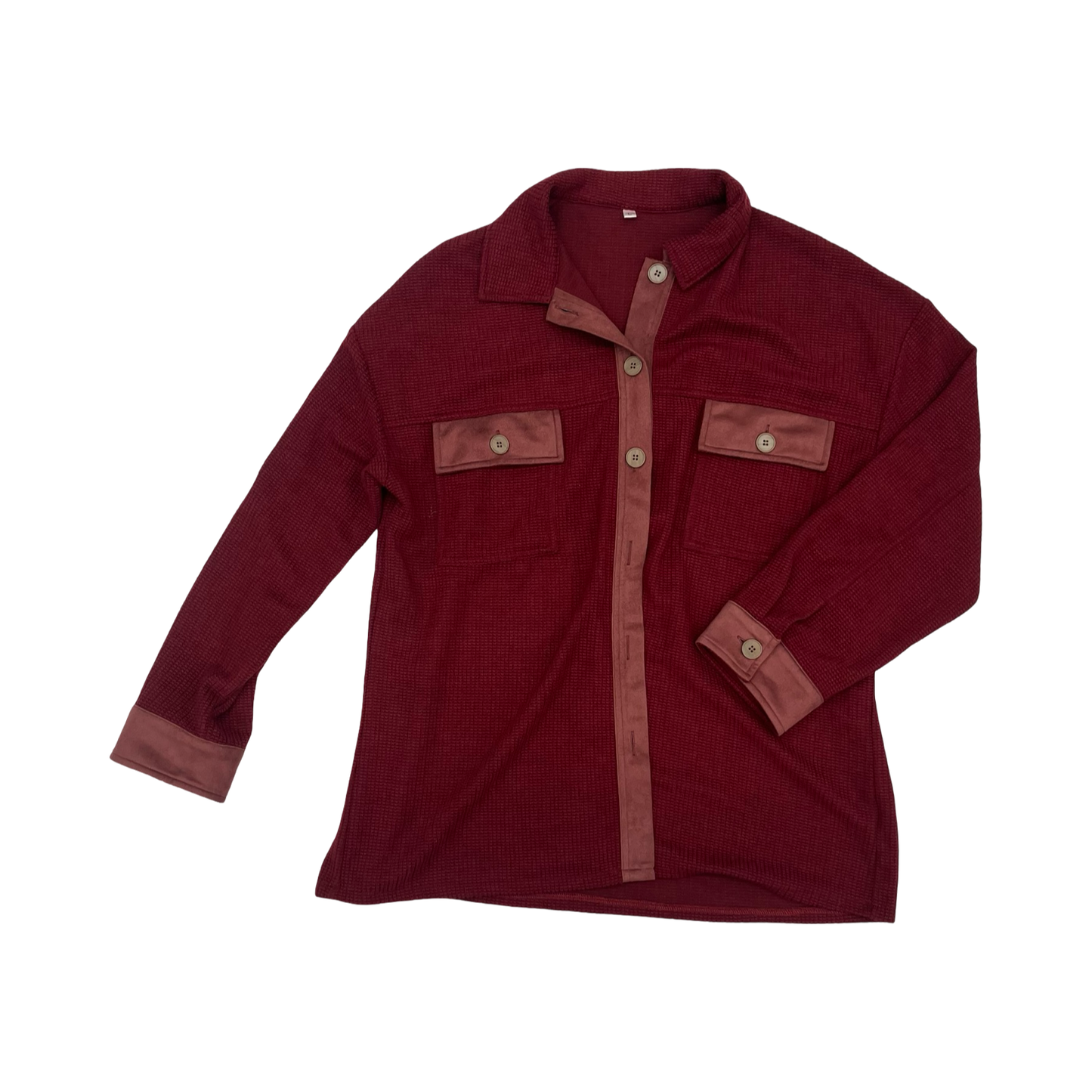 Jacket Shirt By Clothes Mentor In Red, Size:L