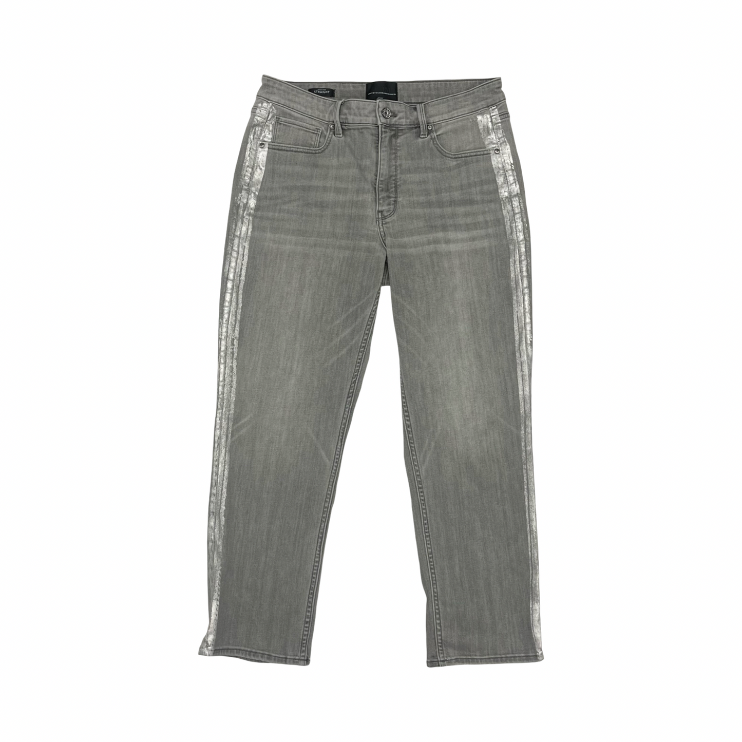 Jeans Straight By White House Black Market In Grey Denim, Size:12
