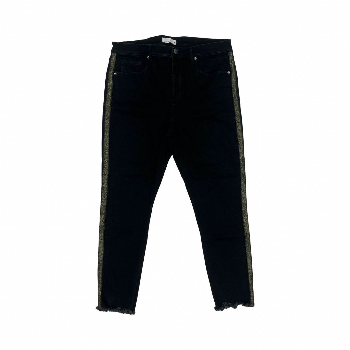 Jeans Skinny By Loft In Black, Size:14