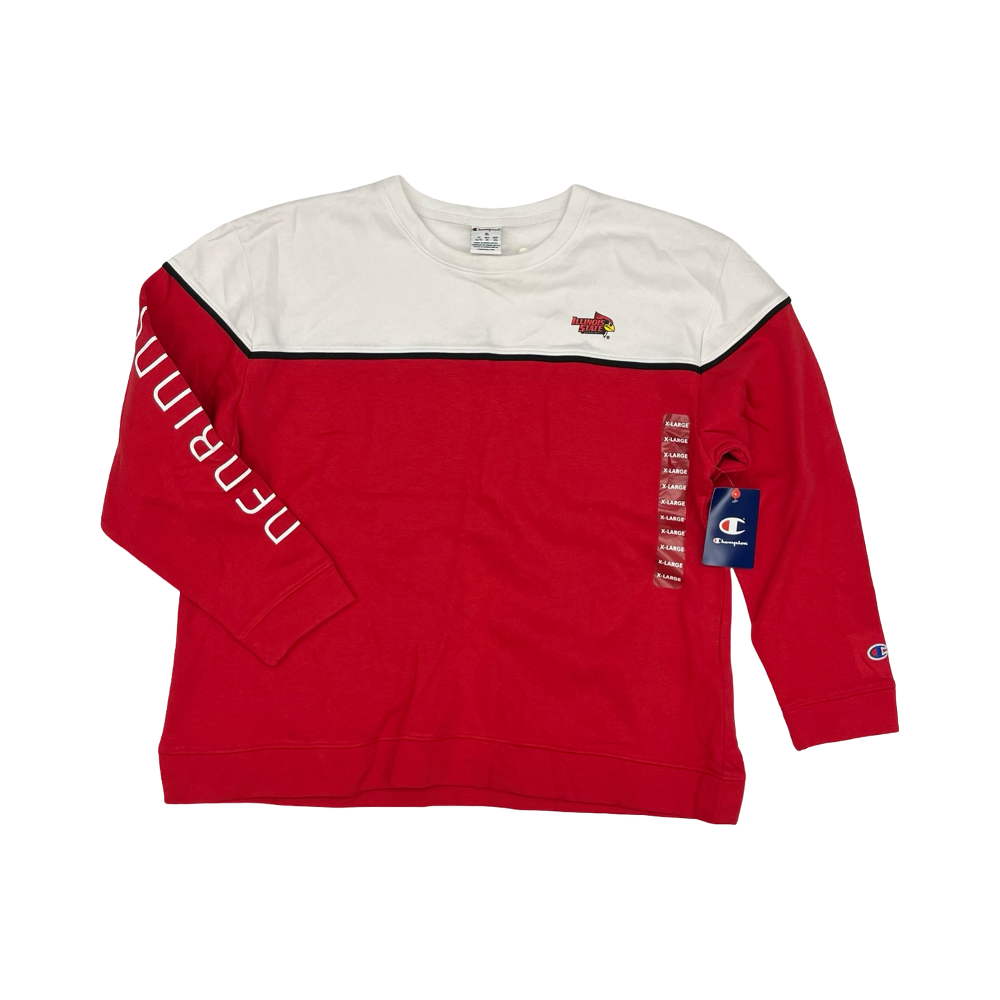 Athletic Sweatshirt Crewneck By Champion In Red & White, Size:Xl