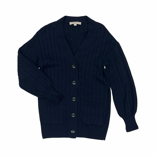 Sweater Cardigan By Loft In Blue, Size:Xs