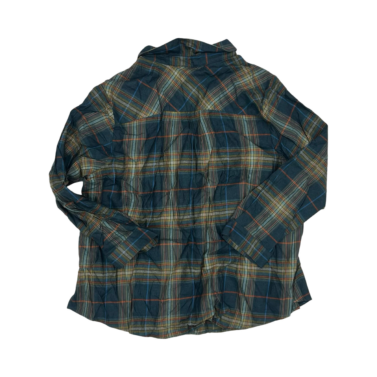 Blouse Ls By Cj Banks In Green, Size:3X