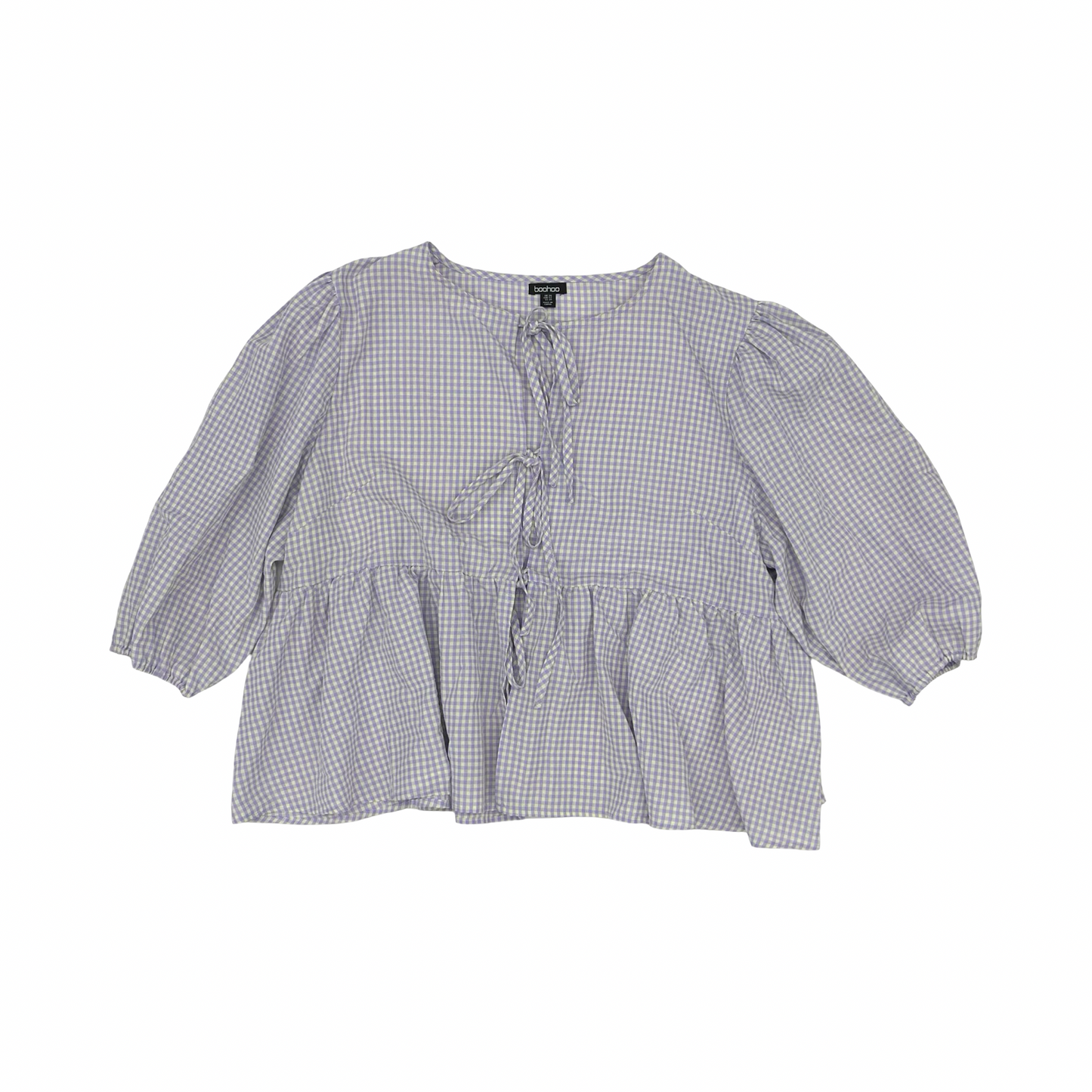 Blouse Ls By Boohoo Boutique In Purple & White, Size:2X