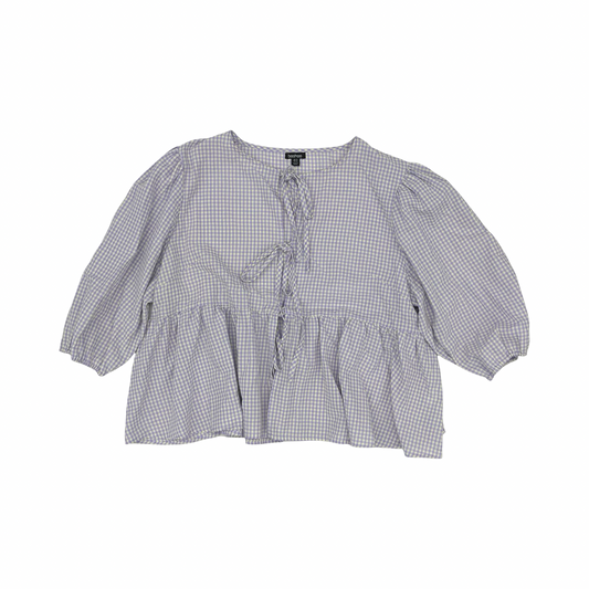 Blouse Ls By Boohoo Boutique In Purple & White, Size:2X