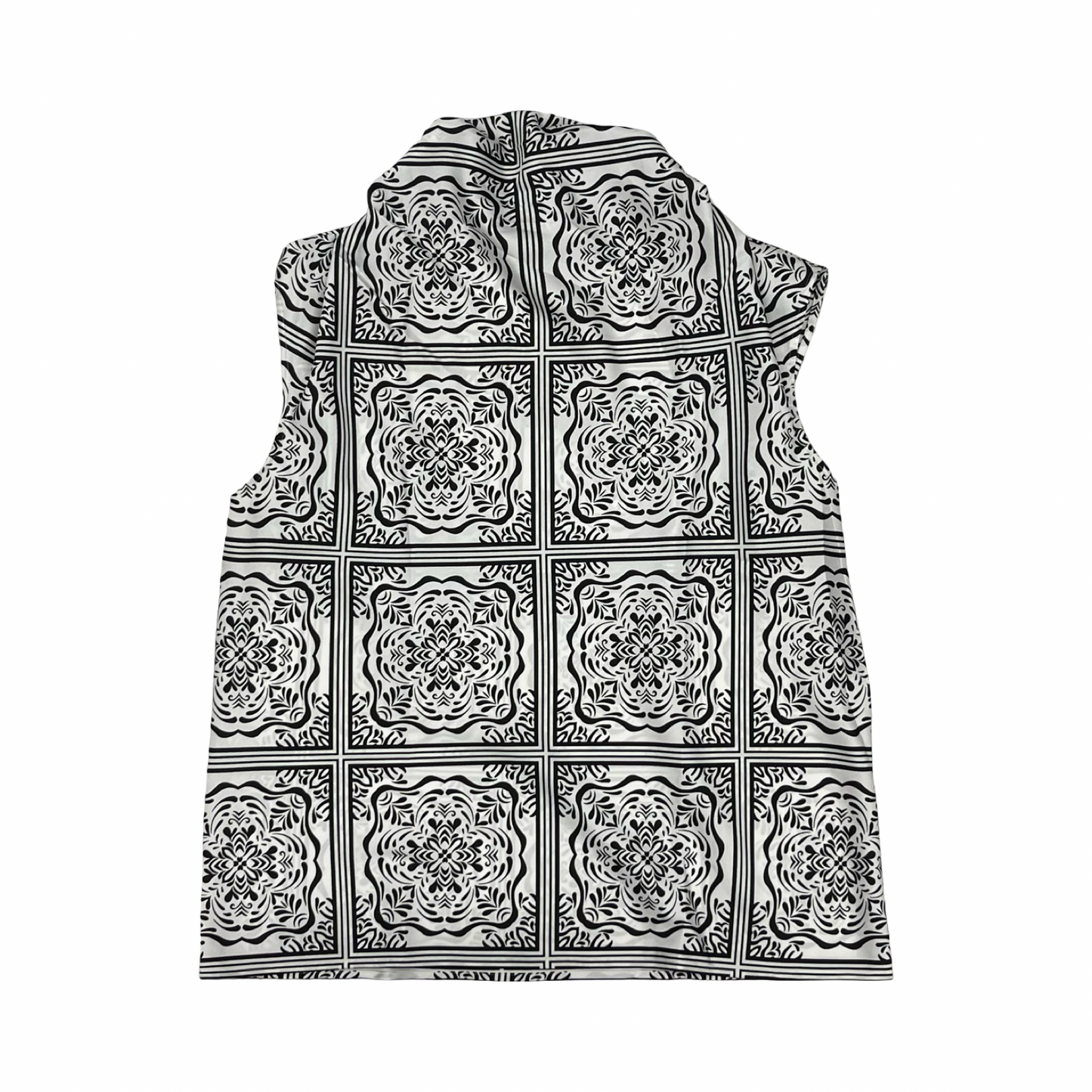 Top Sleeveless By Loft In Black & White, Size:L