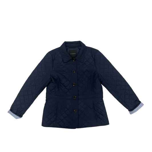 Jacket Puffer & Quilted By Talbots In Navy, Size:M