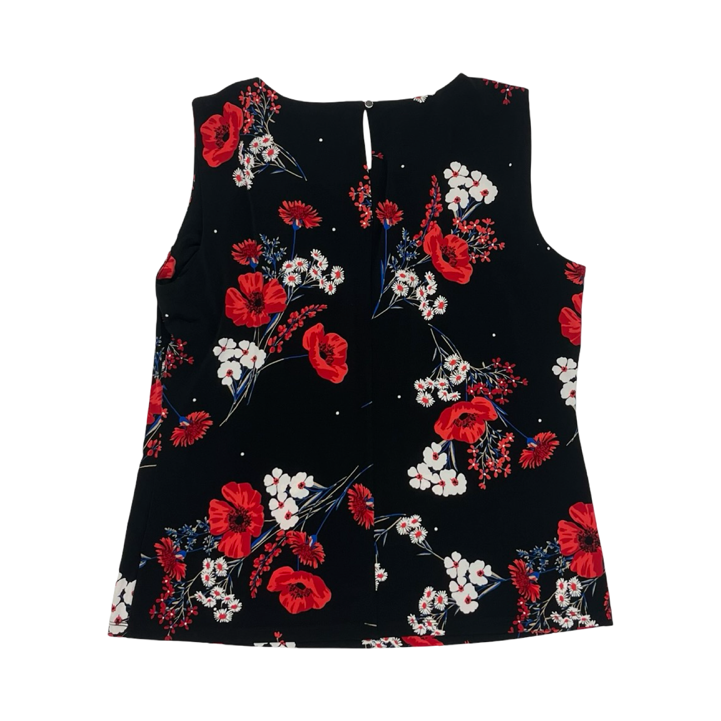 Blouse Sleeveless By Calvin Klein In Black & Red, Size:Xl