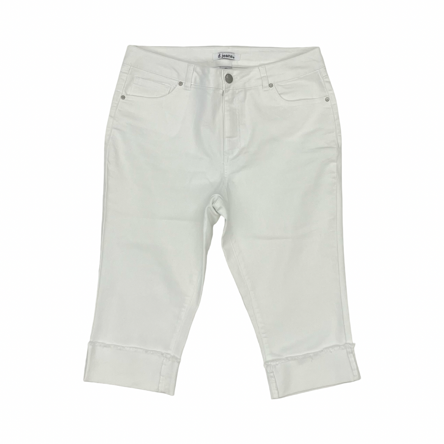 Jeans Cropped By D Jeans In White, Size:12