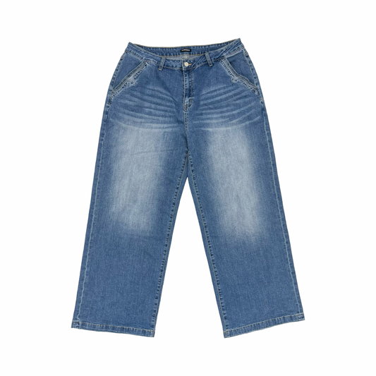 Jeans Wide Leg By Clothes Mentor In Blue Denim, Size:3X