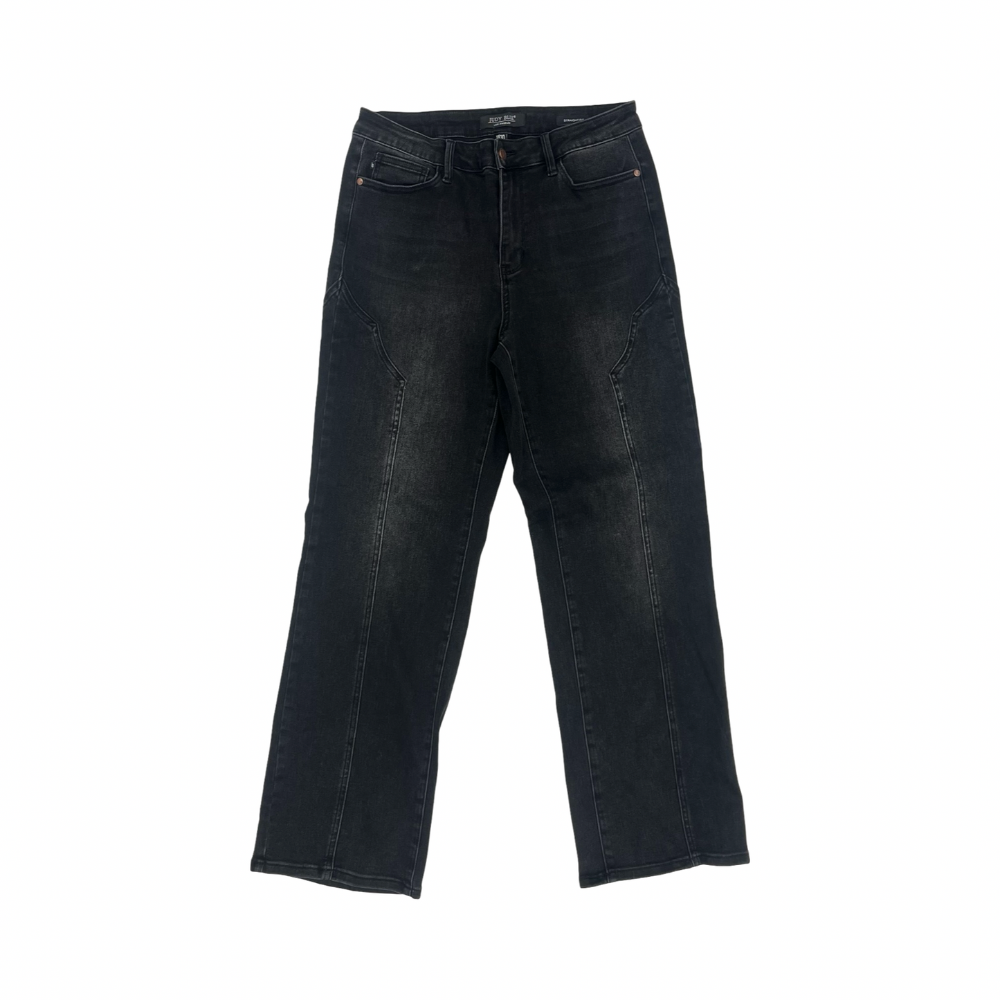 Jeans Straight By Judy Blue In Black Denim, Size:10