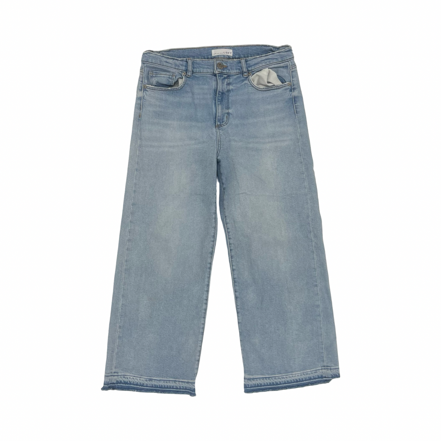 Jeans Wide Leg By Loft In Blue Denim, Size:10
