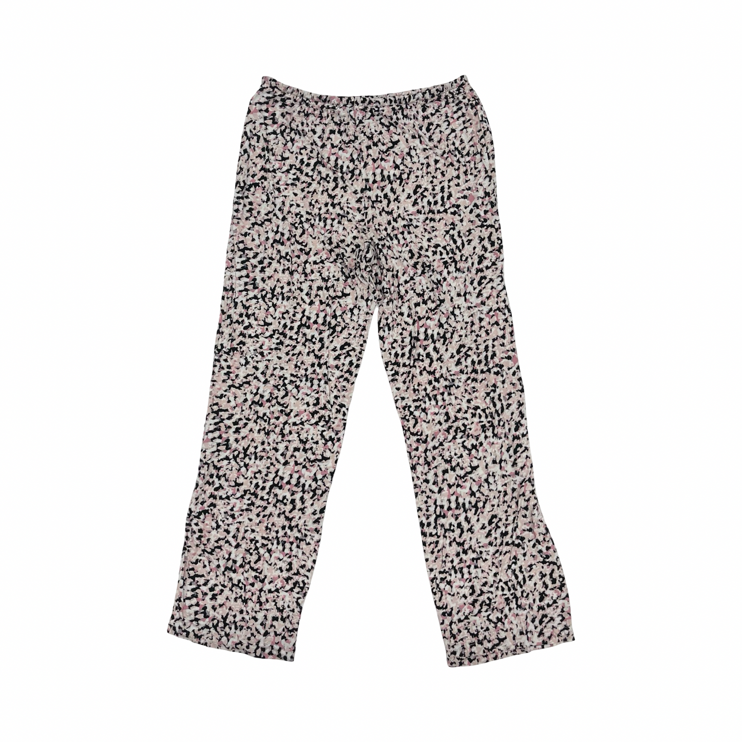 Pajama Pants By Donna Karan In Black & Pink, Size:S