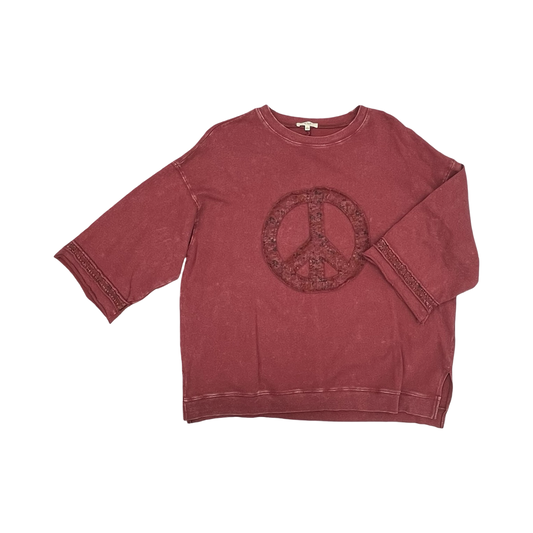 Top 3/4 Sleeve By Easel In Red, Size:L