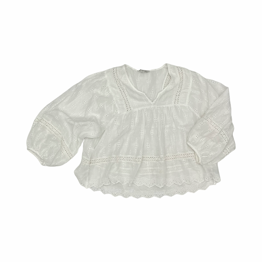 Blouse Ls By American Eagle In White, Size:M