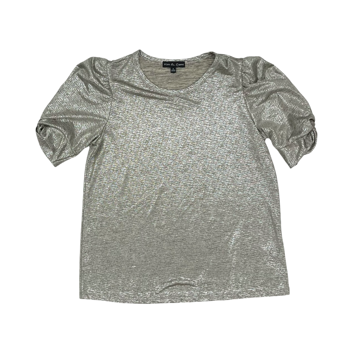 Blouse Ss By Kim & Cami In Silver, Size:S