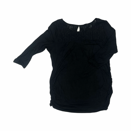 Mat Top Ls By Motherhood In Black, Size:Xl