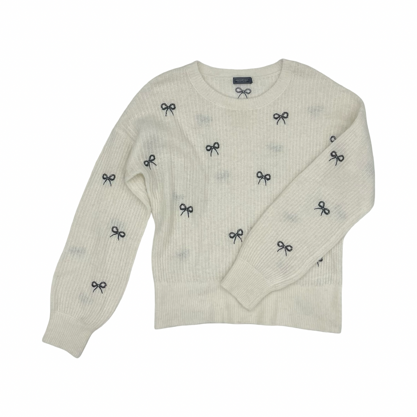 Sweater By Vineyard Vines In Black & Cream, Size:M