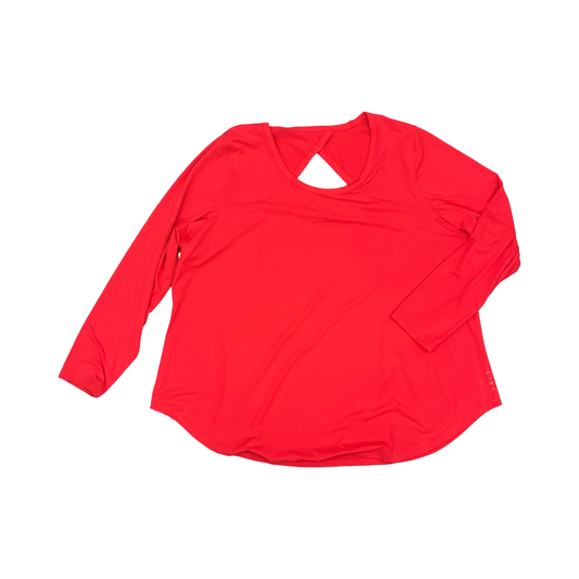 Athletic Top Ls Collar By Livi Active In Orange, Size:4X